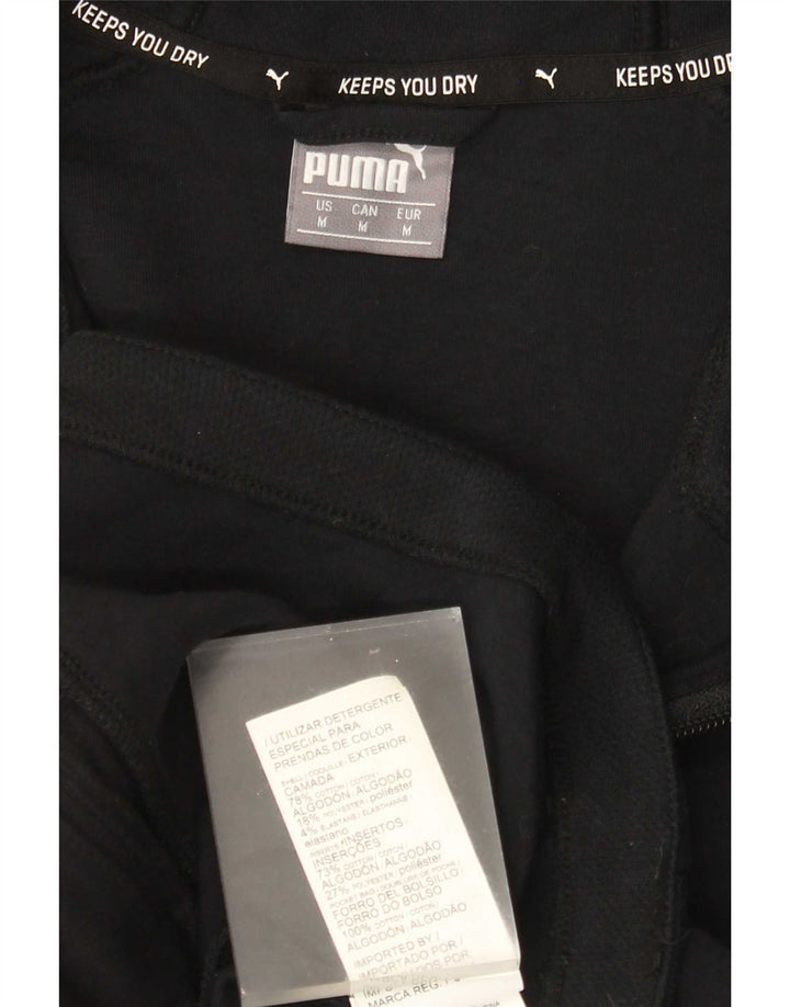 Felpa con cappuccio e zip da uomo Puma in cotone nero medio
