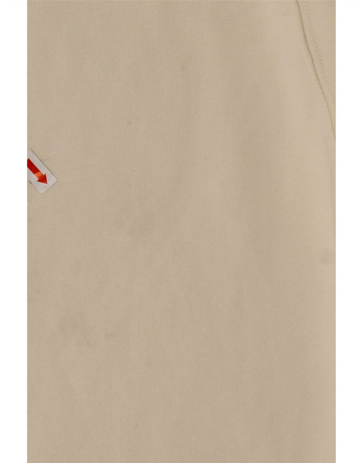 REEBOK Felpa da uomo con vestibilità ampia e collo con zip, in cotone bianco sporco medio