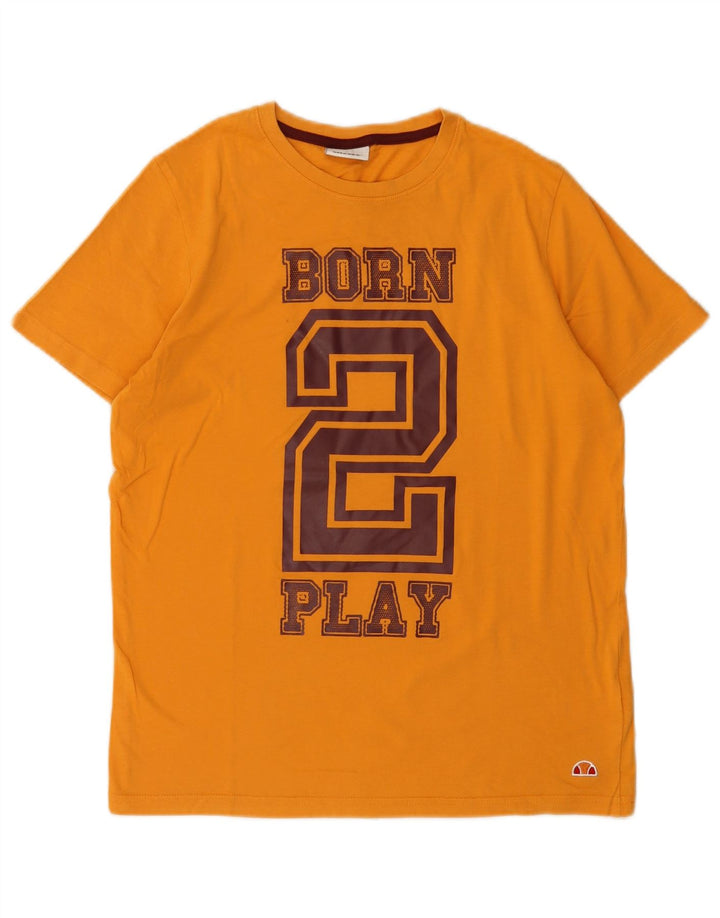 T-shirt grafica da uomo Ellesse Top piccola in cotone giallo