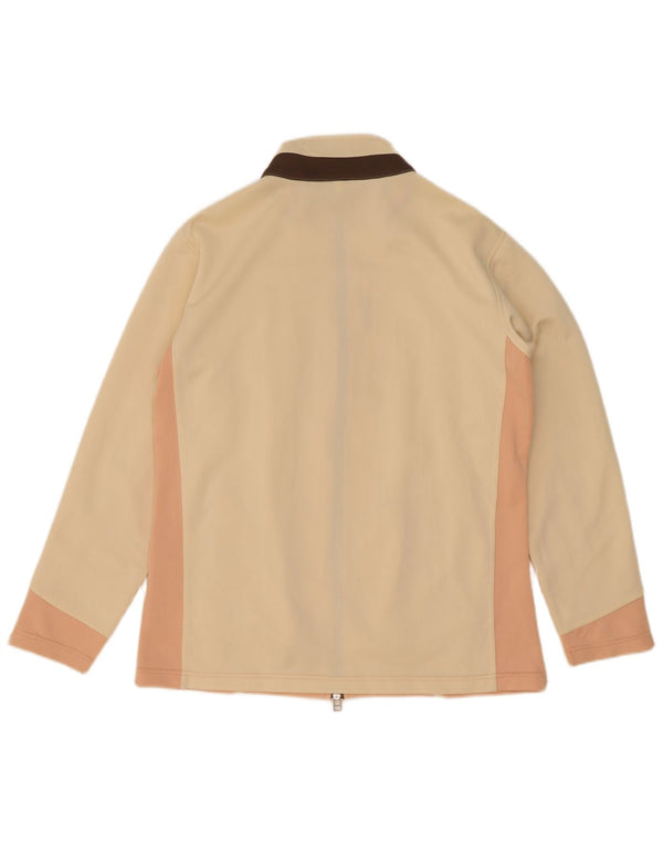 Giacca da ginnastica da donna Asics UK 18 XL Beige Colourblock in poliammide