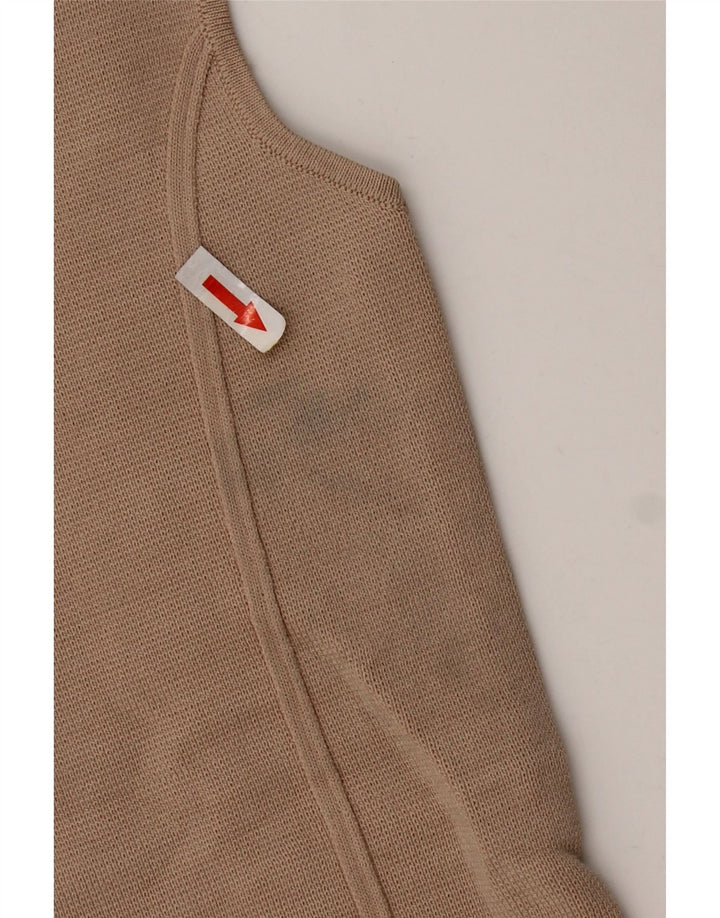Top corto da donna Zara UK 12 nylon beige medio