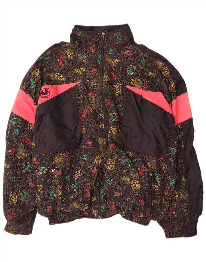 Giacca da ginnastica da uomo con grafica Uhlsport XL in cotone color block nero