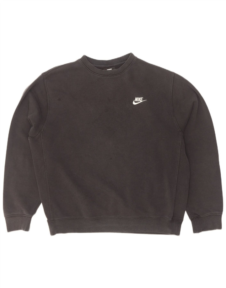 Felpa da uomo Nike Loose Fit, maglione medio, cotone nero
