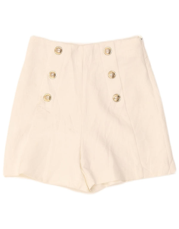 Pantaloncini casual a vita alta da donna Zara XS W24 bianchi
