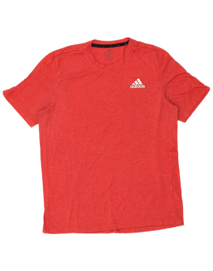 T-shirt Adidas Aeroready da uomo Top in poliestere rosso medio