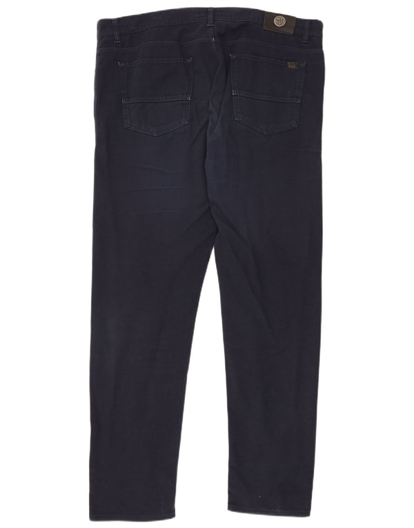 Pantaloni Casual Slim Uomo Trussardi W42 L36 Cotone Blu Navy
