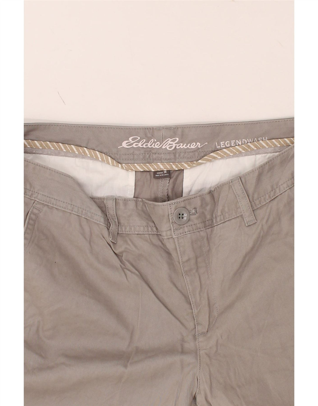 EDDIE BAUER Womens Chino Shorts US 14 XL W34  Grey Cotton Vintage Eddie Bauer and Second-Hand Eddie Bauer from Messina Hembry 