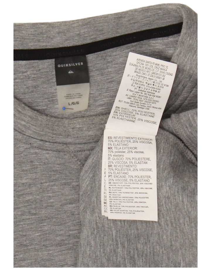 Felpa grafica da uomo Quiksilver Maglione grande poliestere grigio