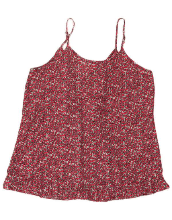 Cami Top da donna Benetton UK 12 rosso medio floreale