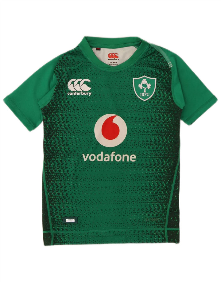 T-shirt grafica per ragazzi CANTERBURY Top 9-10 anni in poliestere verde