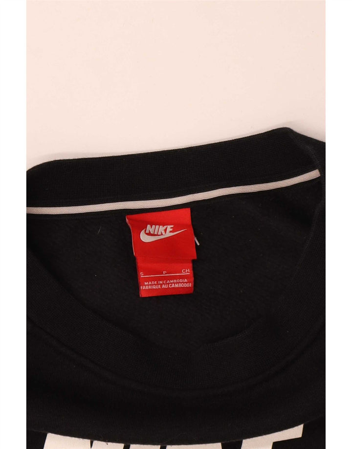 Felpa oversize con grafica Nike da donna UK 10 piccola in cotone nero