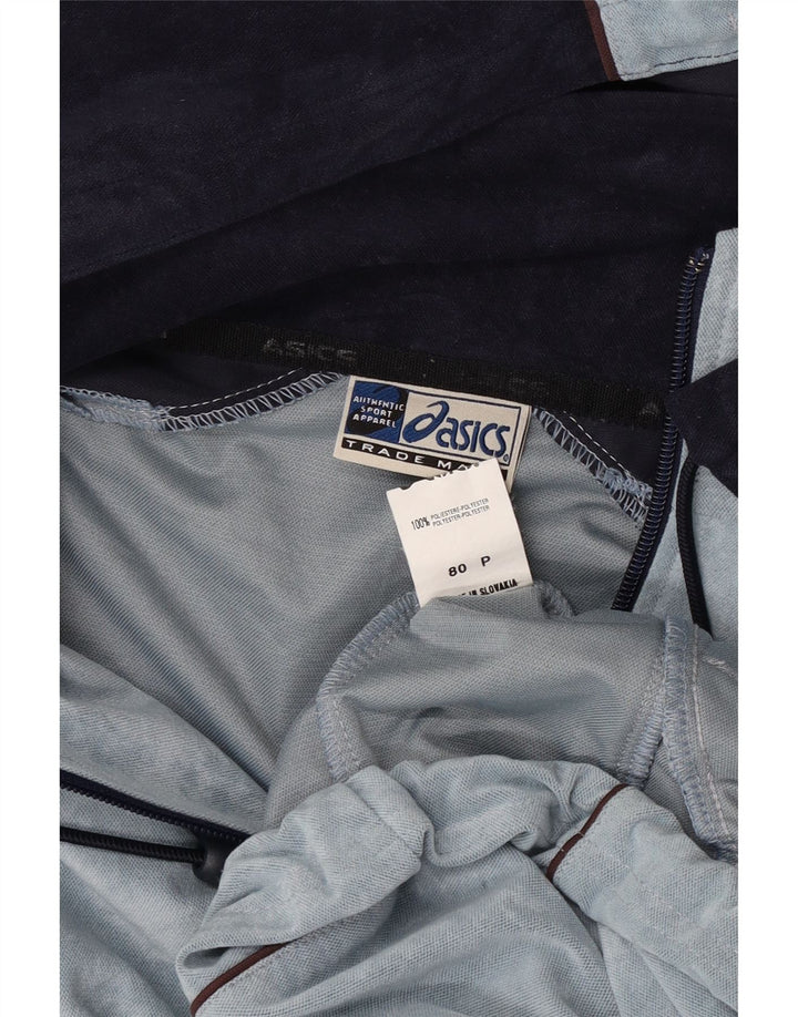 Asics Giacca da uomo in velluto con cappuccio, tuta in velluto, colore blu medio