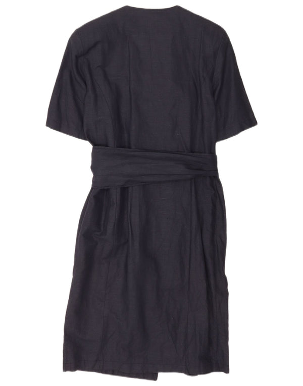 Abito Chemisier a Maniche Corte Donna Vanessa IT 44 Medio Blu Navy in Cotone