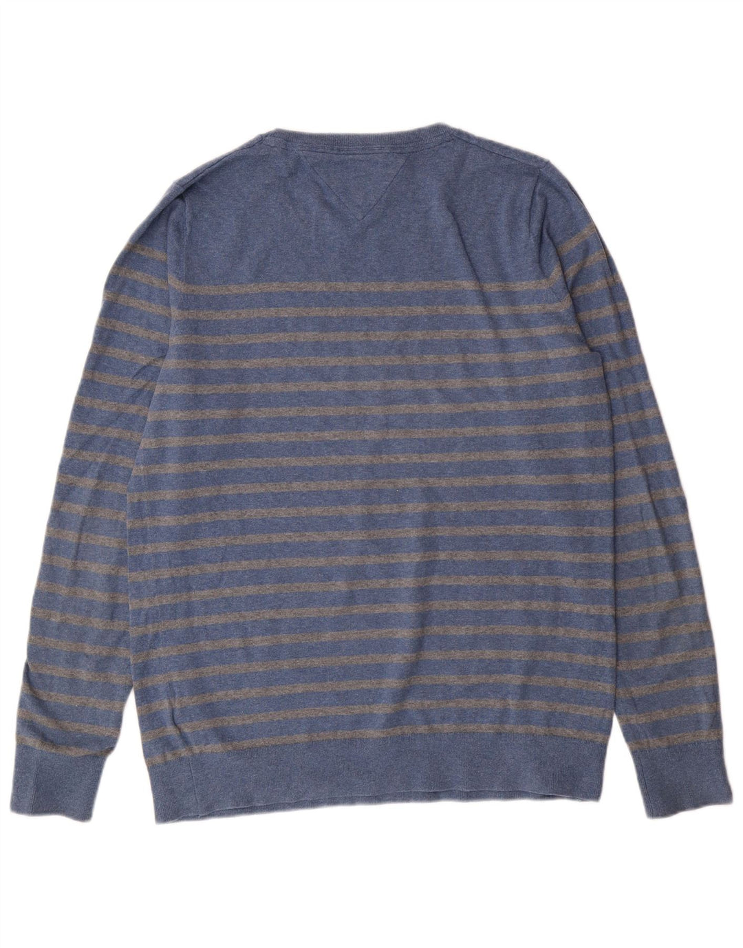 Maglione maglione girocollo da uomo Tommy Hilfiger grande cotone a righe blu