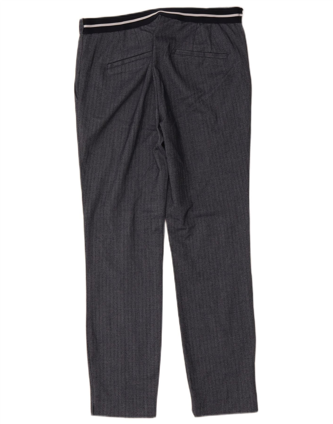 Pantaloni da abito slim da donna Zara medi W28 L27 blu navy a spina di pesce