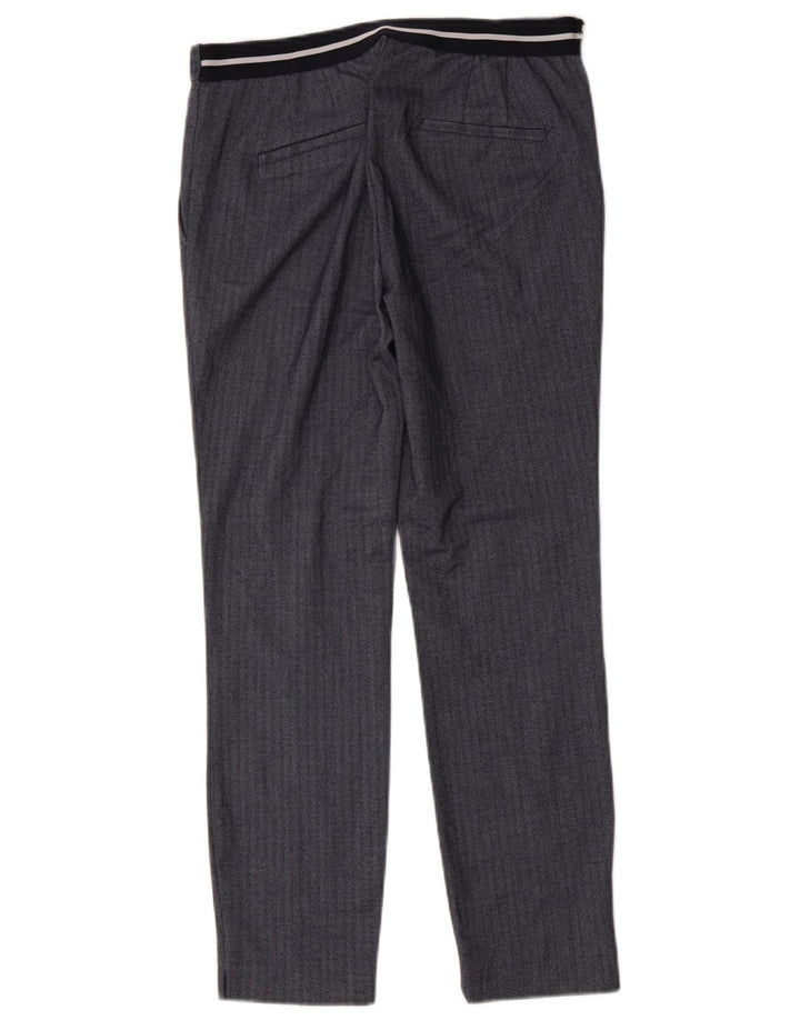 Pantaloni da abito slim da donna Zara medi W28 L27 blu navy a spina di pesce