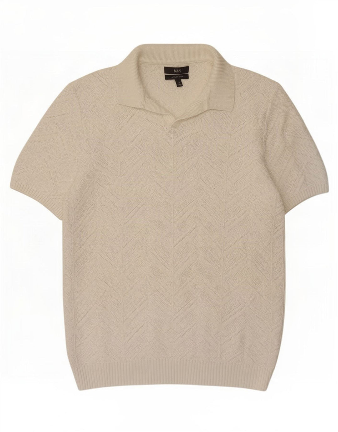 Polo da uomo Marks & Spencer in cotone bianco medio