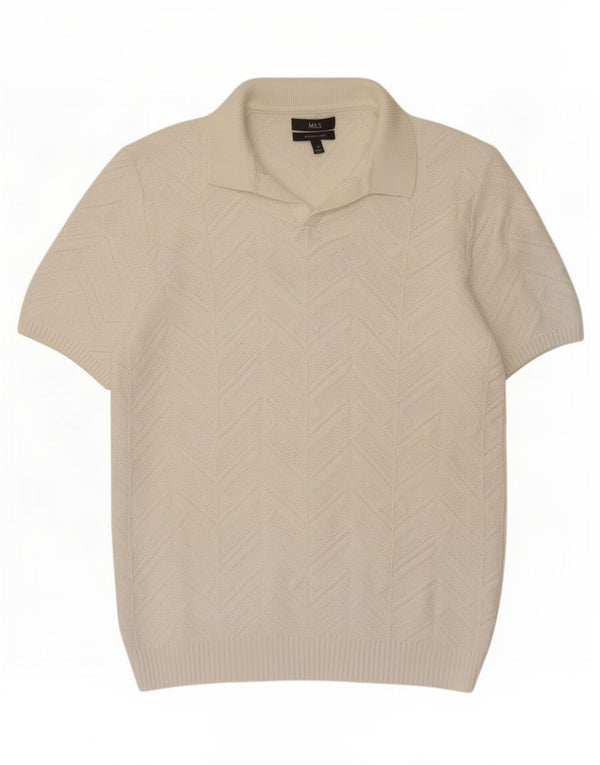 Polo da uomo Marks & Spencer in cotone bianco medio