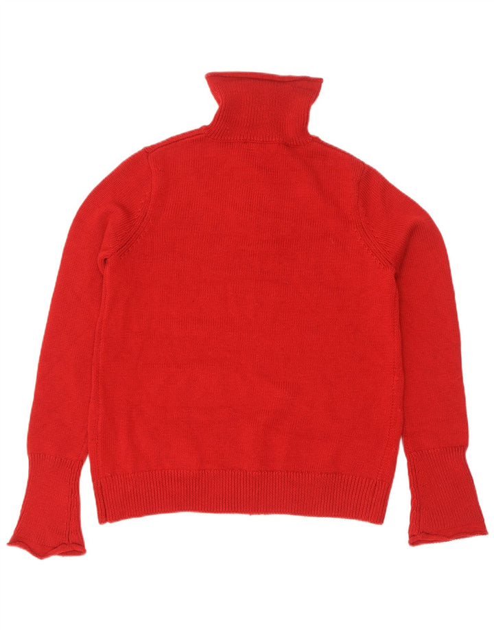 Maglione Zara da donna con collo e zip UK 14 grande poliestere rosso