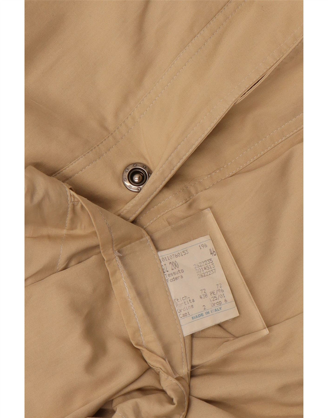 Trench da donna vintage IT 46 grande in cotone beige