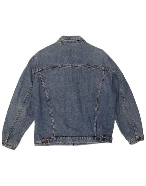 Giacca Jeans Uomo Benetton IT 50 Large Blu Cotone