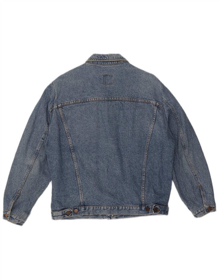 Giacca Jeans Uomo Benetton IT 50 Large Blu Cotone