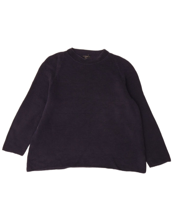 Maglione maglione girocollo da donna Cos UK 14 grande cotone blu navy