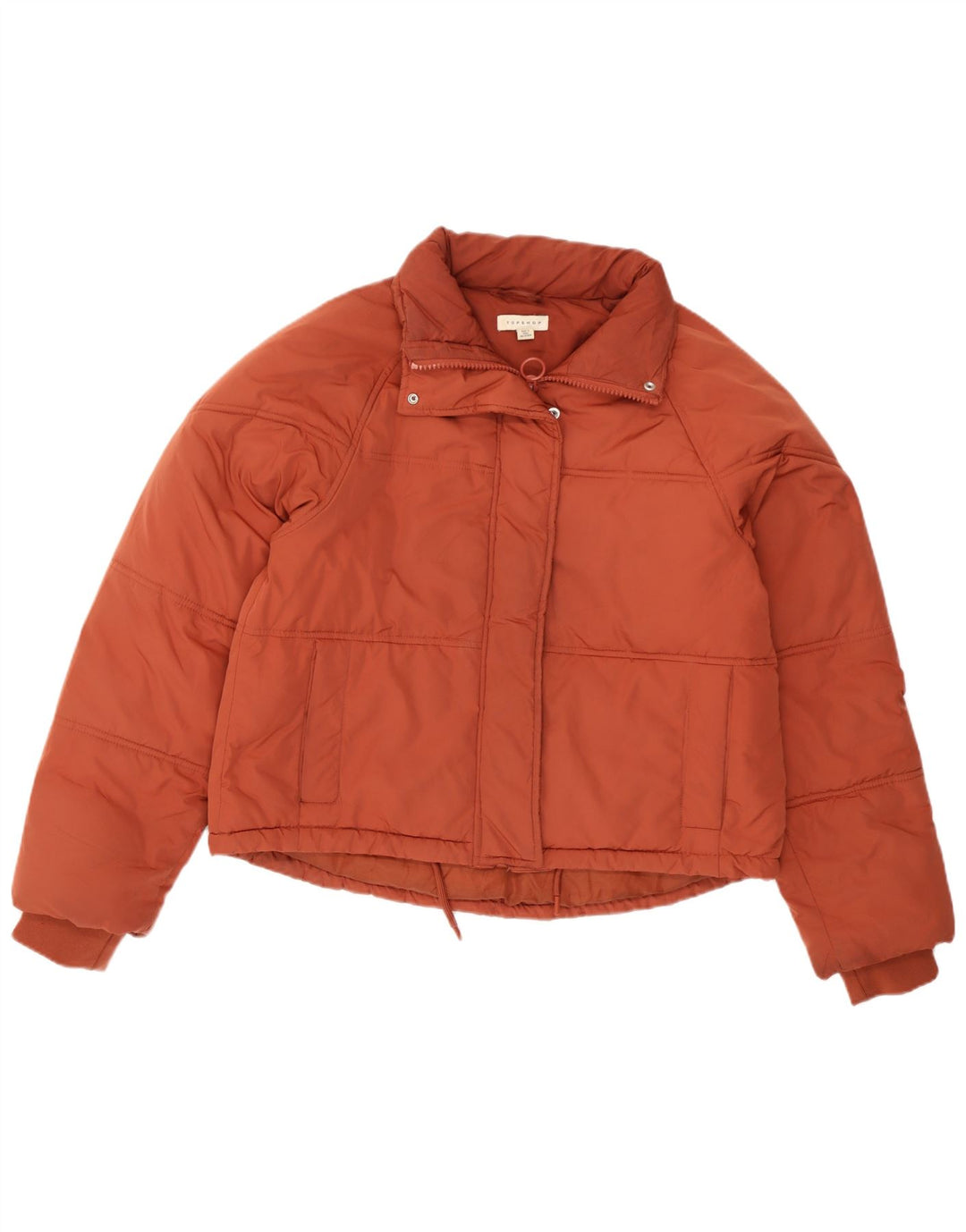 Topshop Giacca imbottita oversize da donna UK 10 Small Arancione Poliestere