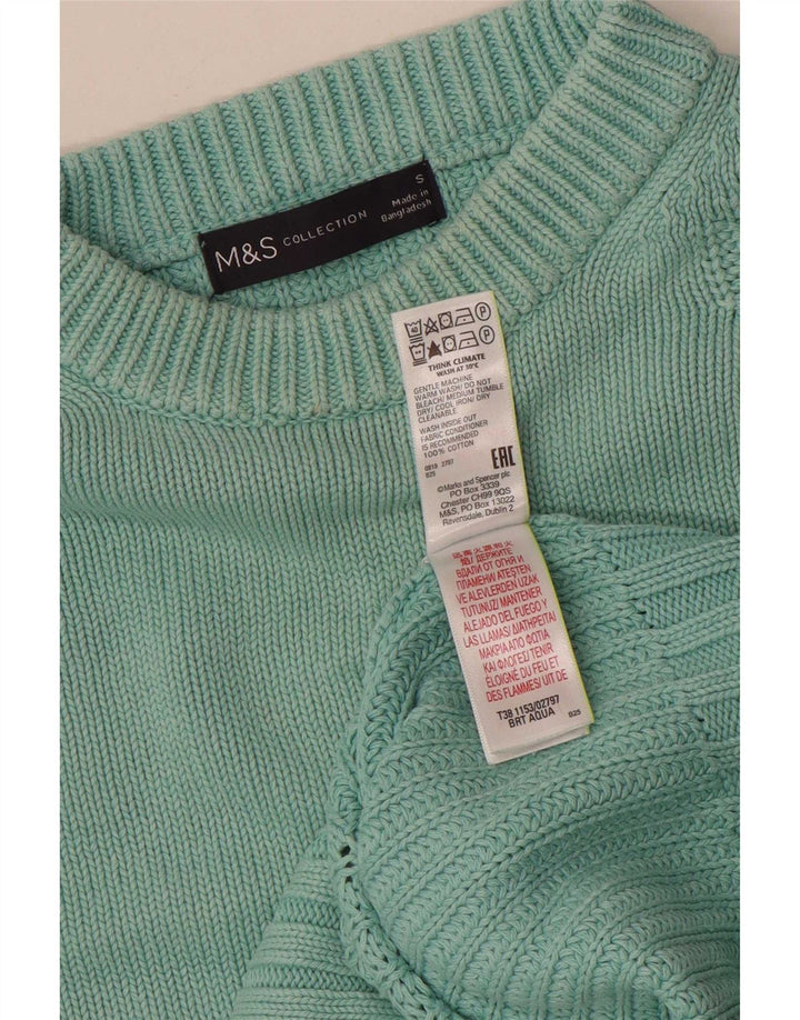 Maglione maglione con scollo a barca da donna Marks & Spencer UK 10 piccolo turchese