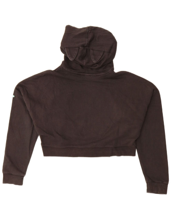 Felpa con cappuccio corta grafica Adidas per ragazze 11-12 anni in cotone nero