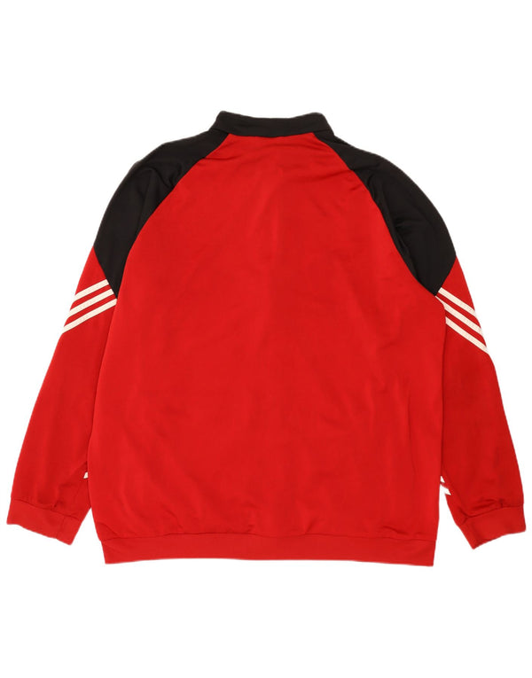 Giacca da tuta da uomo Adidas 2XL Poliestere color block rosso