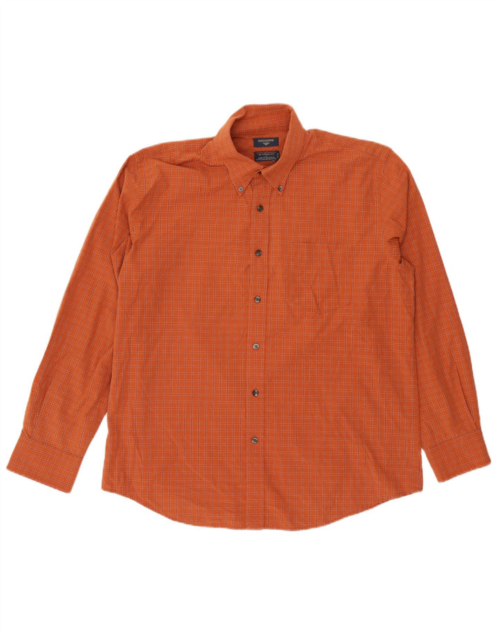 Camicia da uomo Dockers in cotone a quadri grandi arancione