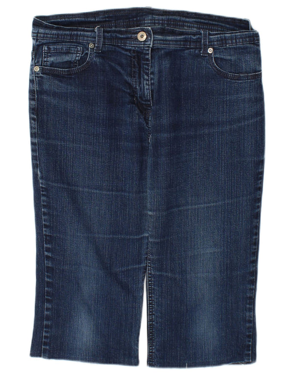 Pantaloncini di jeans Bermuda da donna Marks & Spencer UK 14 Large W34 Cotone blu