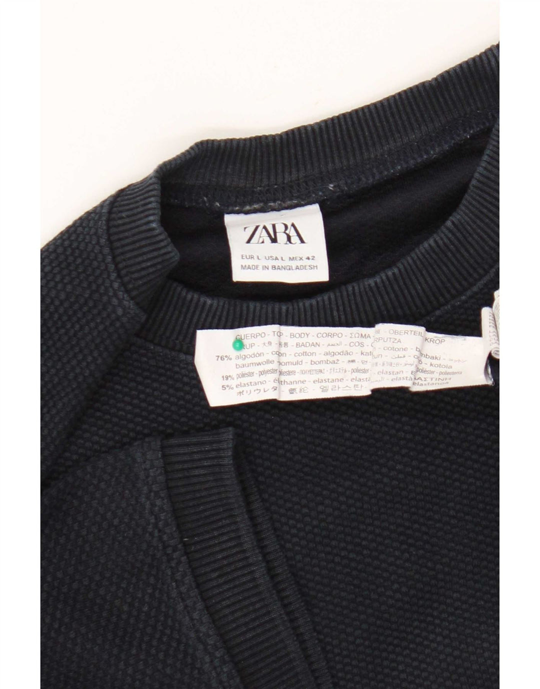 T-shirt da uomo Zara Top Large in cotone blu navy