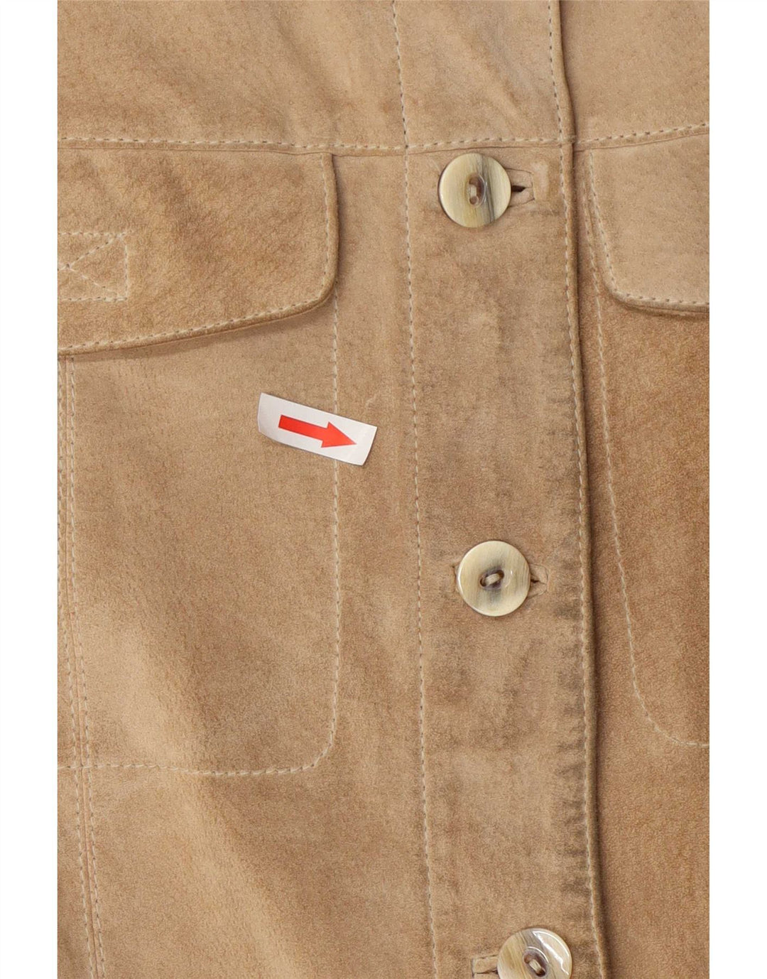 Gilet vintage da donna in pelle scamosciata EU 40 in pelle beige media