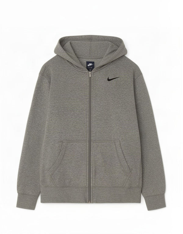 Felpa con cappuccio e zip Nike da ragazzo, 12-13 anni, in cotone grigio screziato grande