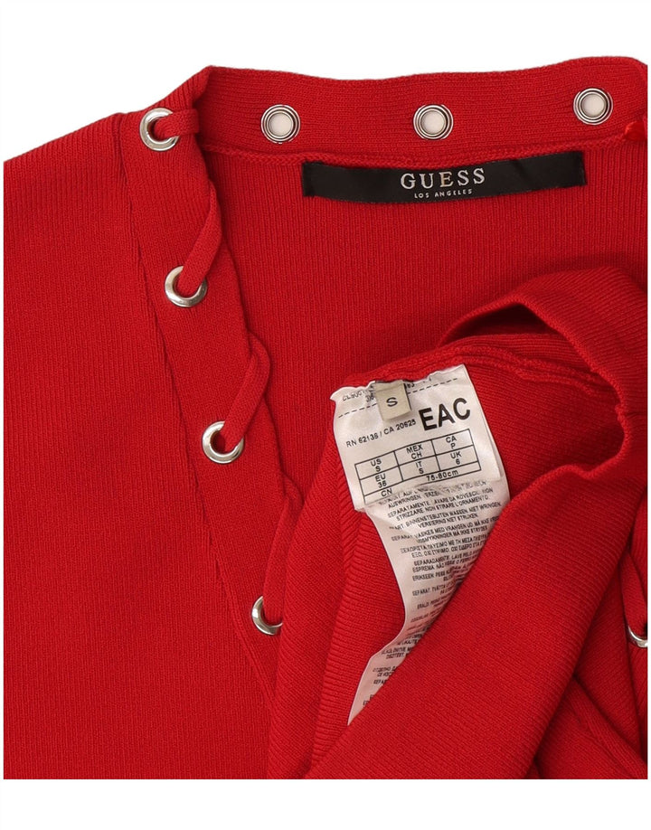Abito a trapezio senza maniche da donna Guess UK 6 piccolo rosso