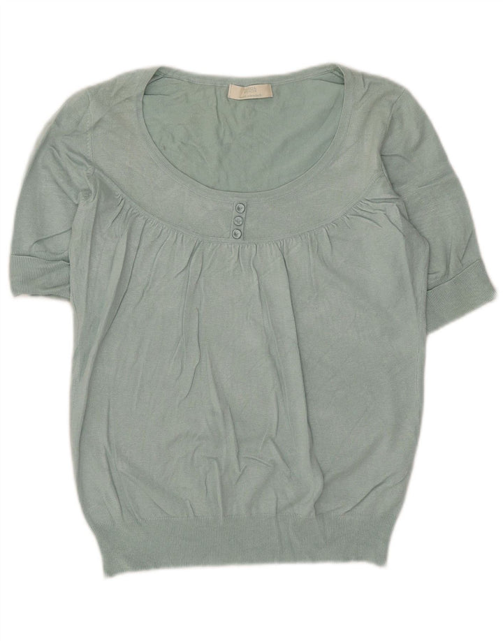 Marks & Spencer camicetta da donna Top UK 16 grande verde viscosa