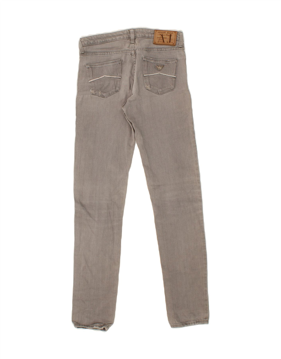 ARMANI Womens Distressed Skinny Jeans W26 L30 Grey Cotton Vintage Armani and Second-Hand Armani from Messina Hembry 