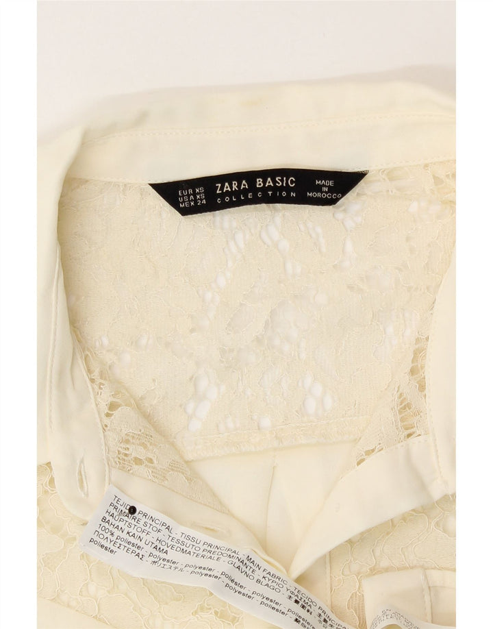 Camicia/Blusa Donna Zara UK 6 XS Bianco Sporco Poliestere