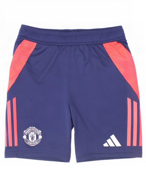 Pantaloncini sportivi Adidas da ragazzo del Manchester United 11-12 anni blu navy