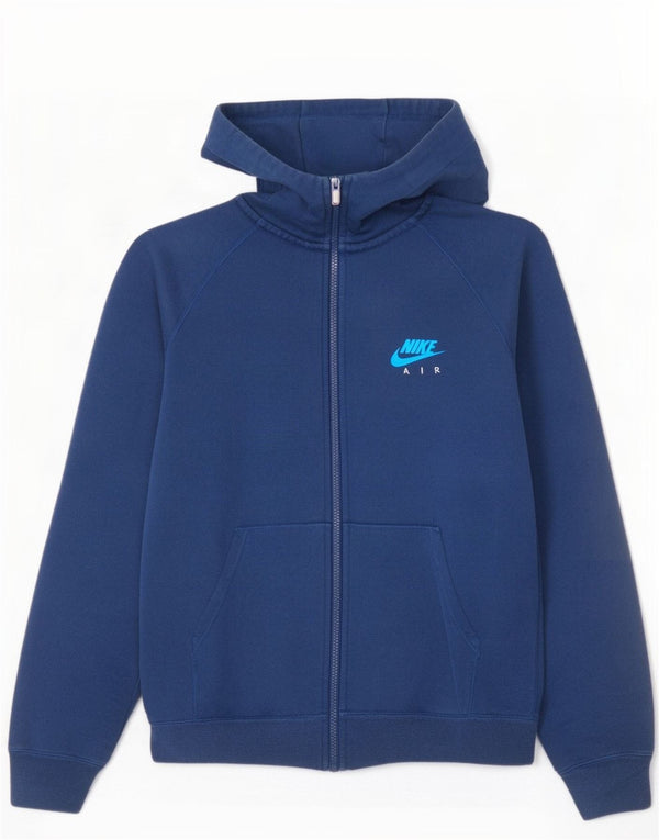Felpa con cappuccio e zip Nike da uomo, grande, in cotone blu navy