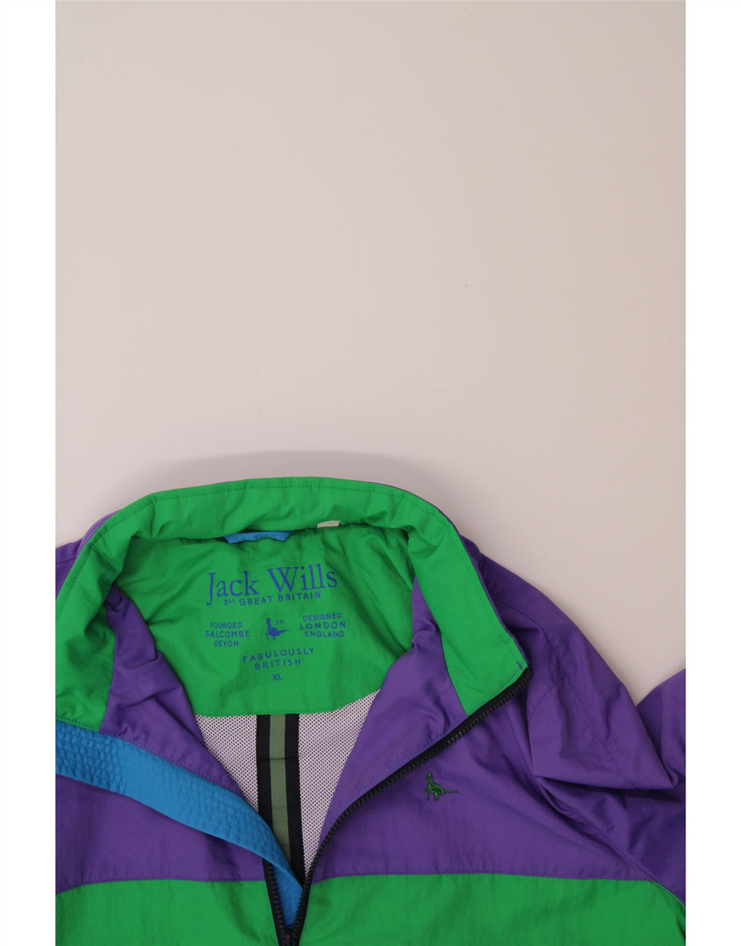 JACK WILLS Mens Hooded Tracksuit Top Jacket XL Multicoloured Colourblock Vintage Jack Wills and Second-Hand Jack Wills from Messina Hembry 