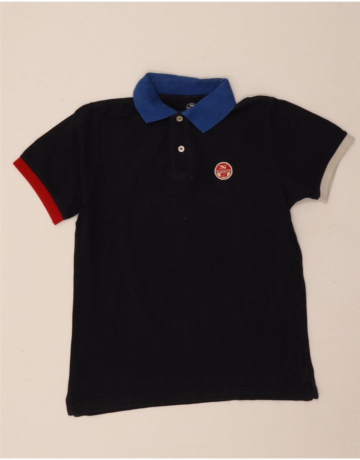 Polo da uomo North Sails Small in cotone color block blu navy