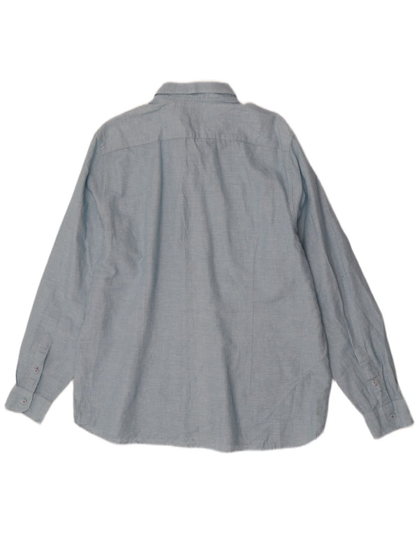 Camicia da uomo Ted Baker taglia 7 3XL cotone geometrico blu