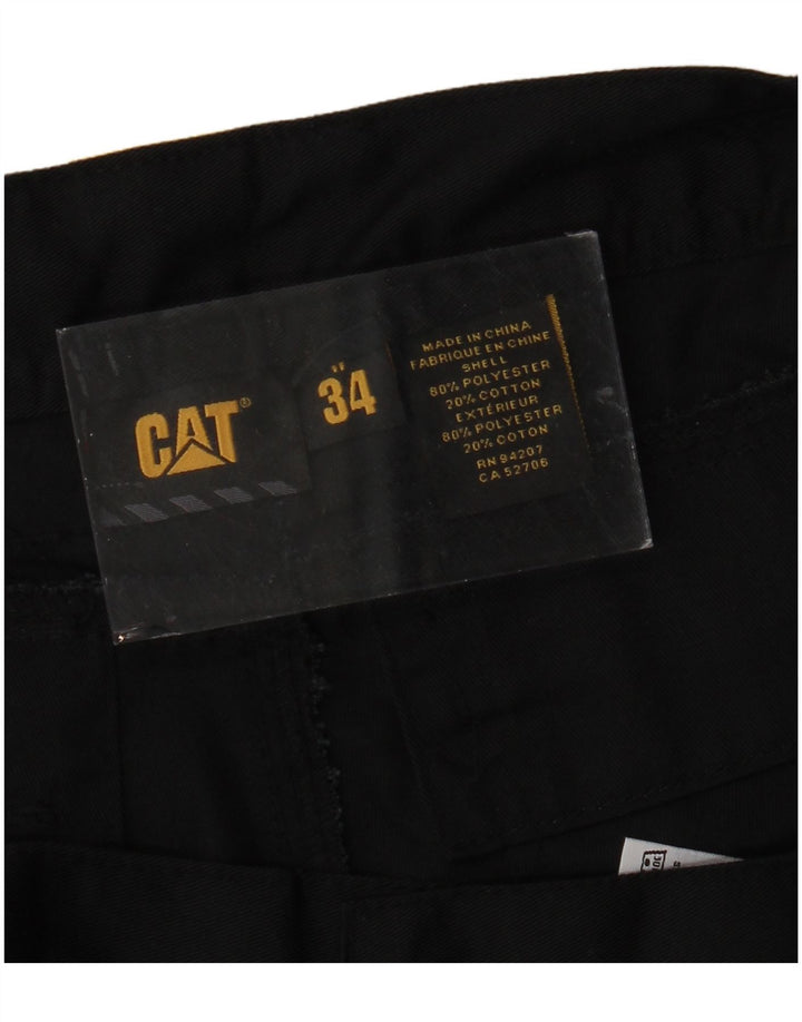 Pantaloncini cargo da lavoro da uomo CATERPILLAR W34 Large in poliestere nero