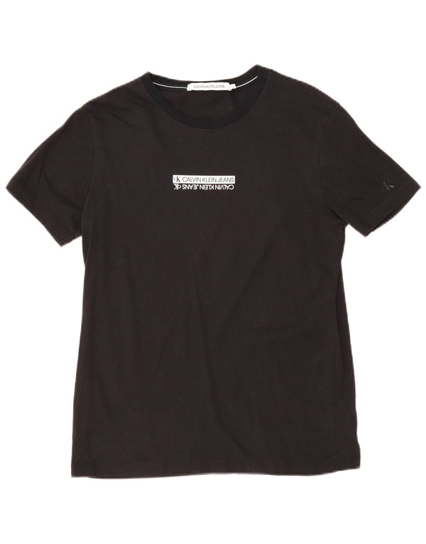 CALVIN KLEIN JEANS T-shirt grafica da bambino 15-16 anni Large Nera