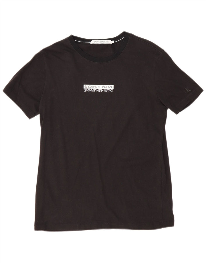 CALVIN KLEIN JEANS T-shirt grafica da bambino 15-16 anni Large Nera