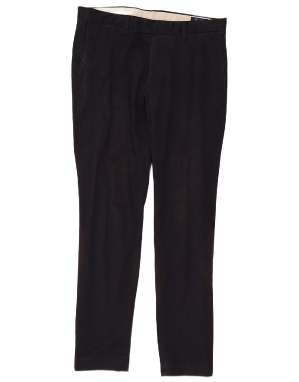 Pantaloni da abito slim fit da uomo Polo Ralph Lauren W34 L32 in cotone blu navy