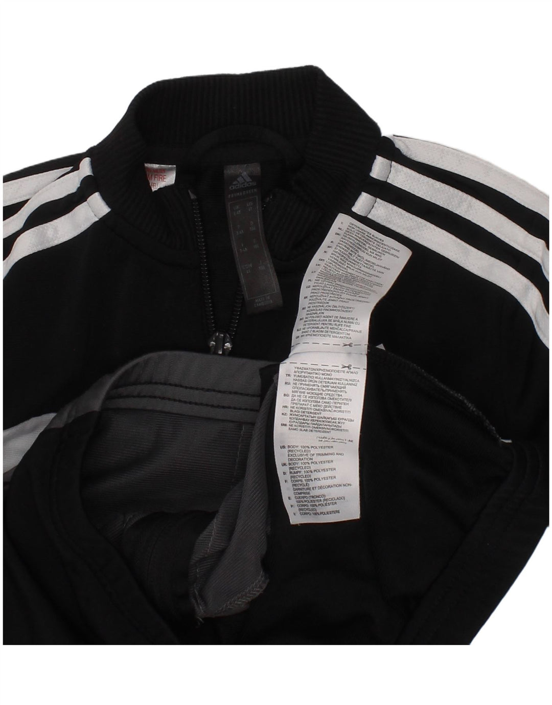 Giacca da tuta da ragazzo Adidas 3-4 anni in poliestere color block nero